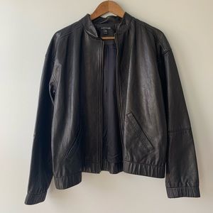 NWOT Nordstrom Eileen Fisher Leather Bomb Jacket